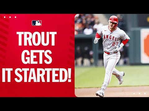 Mike Trout hits the FIRST HOMER of Opening Day!