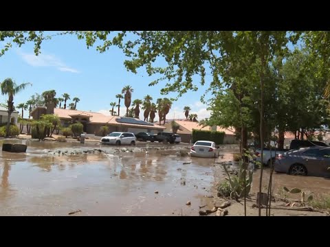 Cathedral City cars stuck in deep mud