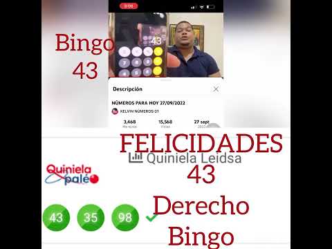 Bingo 43 LOTERÍA LEÍSA DISFRÚTENLO TODOS