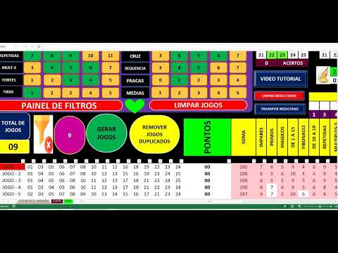 LOTOFACIL 9 JOGOS PRONTOS PARA O CONCURSO 3211