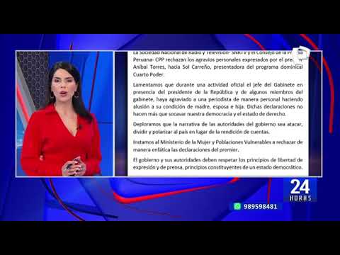 SNRTV y Consejo de la Prensa Peruana rechazan declaraciones misóginas de Aníbal Torres