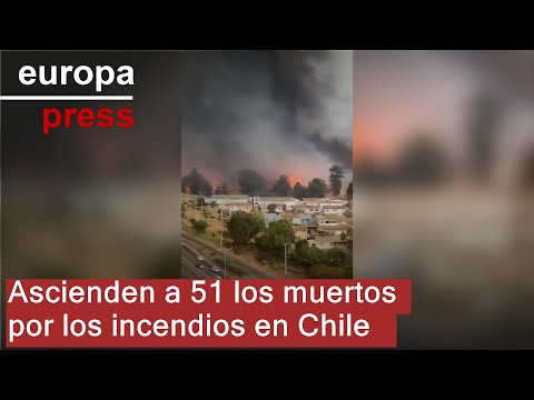 Ascienden a 51 los muertos por los incendios en Chile