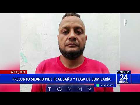 Presunto sicario extranjero pide ir al baño y fuga de una comisaría en Arequipa