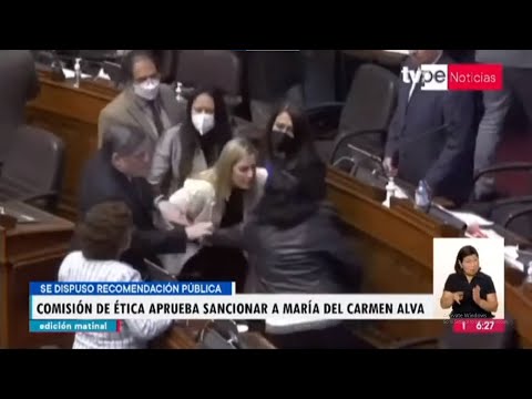Congreso sanciona a María del Carmen Alva tras agresión a Isabel Cortez