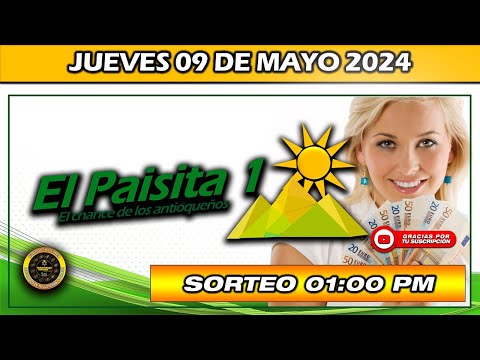 Resultado de EL PAISITA 1 del JUEVES 09 de Mayo 2024 #chance #paisitadia