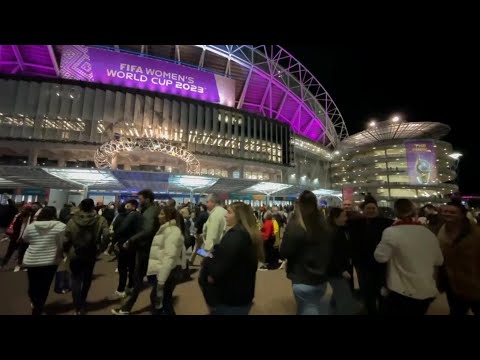 Fans arrive at Stadium Australia ahead of Women's World Cup finals