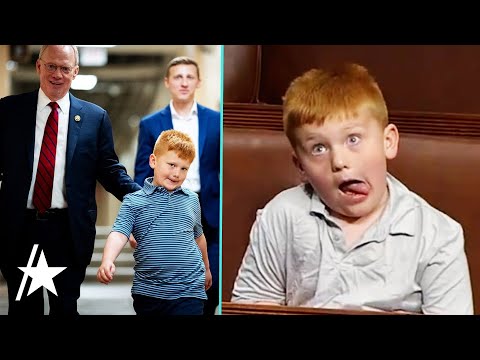 Congressman’s Son STEALS THE SHOW w/ Silly Faces During Dad’s LIVE Speech