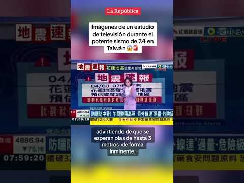 TERREMOTO en TAIWÁN: Imágenes de un estudio televisivo durante el potente SISMO de 7.4 #shorts #lr