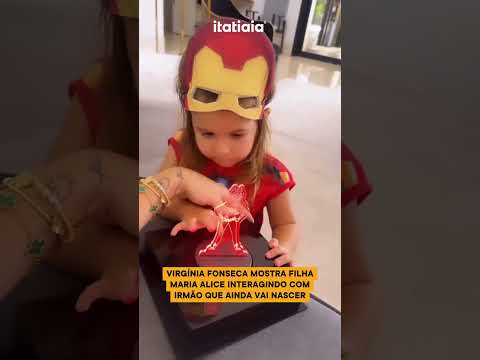 VIRGÍNIA FONSECA MOSTRA FILHA OFERECENDO 'CHOCOLATINHO' PARA IRMÃO QUE AINDA NÃO NASCEU