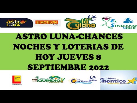 LOTERIAS DE HOY RESULTADOS Jueves 8 Septiembre 2022 ASTRO LUNA DE HOY LOTERIAS DE HOY RESULTADOS NOC