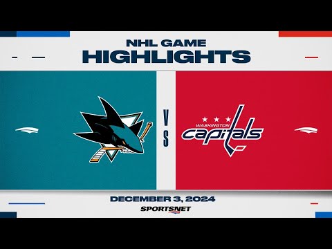 NHL Highlights | Sharks vs. Capitals - December 3, 2024