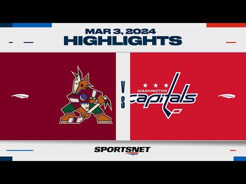 NHL Highlights | Coyotes vs. Capitals - March 3, 2024