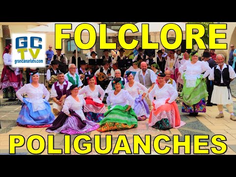 Los Poliguanches Actuación folclórica con música y baile en el Bodegón del Pueblo Canario