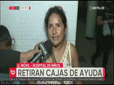 05042023   RETIRAN CAJAS DE AYUDA EN EL HOSPITAL DE NIÑOS   UNITEL