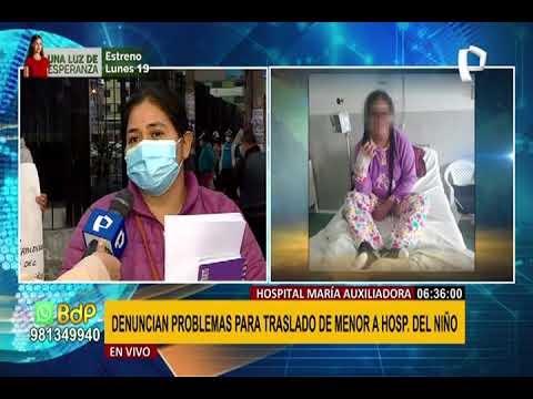 Hospital María Auxiliadora: Denuncian que no aceptan traslado de menor grave