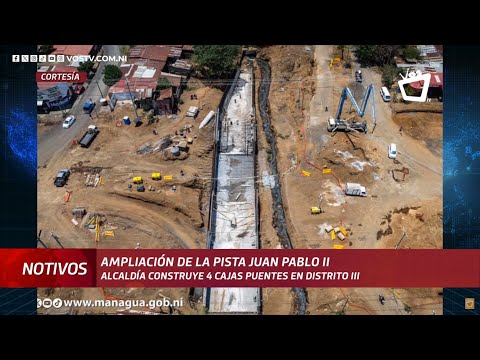 Alcaldía construye 4 cajas puentes en el distrito III para la ampliación de la Pista Juan Pablo II