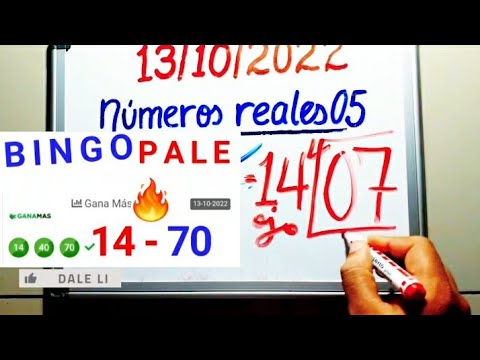 BINGO  14 - 70  PALÉ loteria GANA MÁS/ PALÉ Y SÚPER para GANAR las LOTERÍAS HOY 13 de OCTUBRE..!