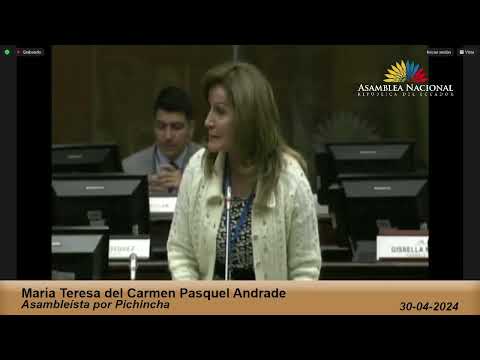 Asambleísta María Teresa Pasquel - Sesión 919 - #JuicioPolítico