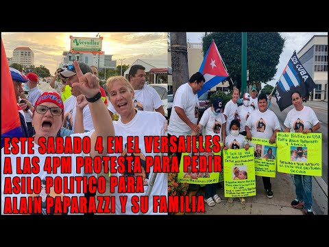 PROTESTA EN EL VERSAILLES POR LA LIBERTAD DE CUBA Y PIDIENDO ASILO POLITICO EN USA ?