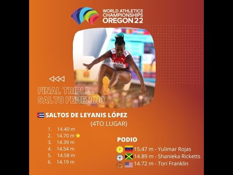 Triplista cubana Leyanis Pérez roza podio de premiaciones en XVIII Campeonato Mundial de Atletismo