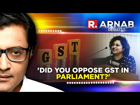 Arnab quizzes AAP spokesperson when she tries to question the GST