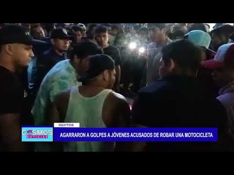 Iquitos: Ciudadanos golpean a jóvenes acusados de robar una motocicleta
