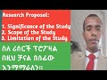 1. Significance of the study 2. Scope of the study and 3. Limitation of the study