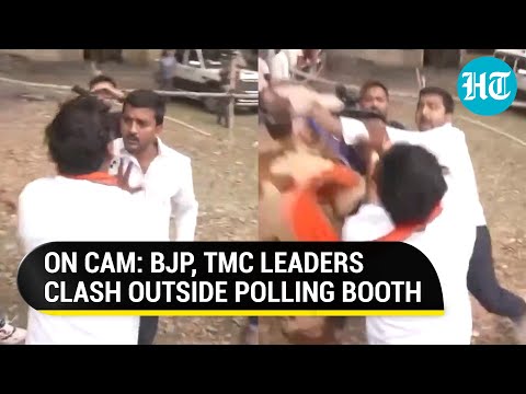 BJP Candidate Fights With TMC Leader During Polling In Murshidabad | Bengal | Lok Sabha Elections