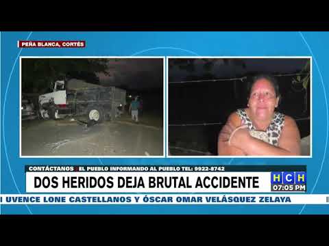 Fuerte accidente deja dos heridos en Peña Blanca, Cortés