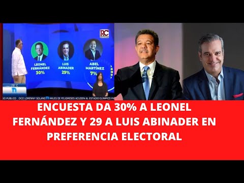 ENCUESTA DA 30% A LEONEL FERNÁNDEZ Y 29 A LUIS ABINADER EN PREFERENCIA ELECTORAL