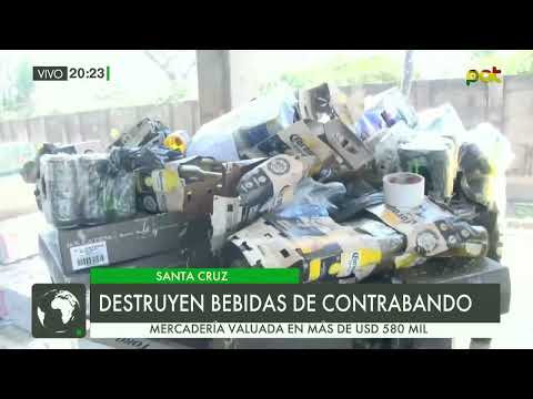 Contrabando: Aduana destruyo 64 toneladas de bebidas alcohólicas de contrabando