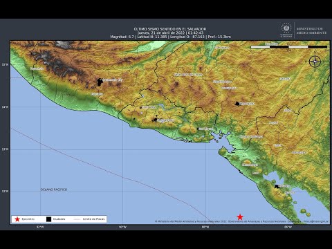 Sismo de magnitud 6.8 en las costas del Pacífico de Nicaragua