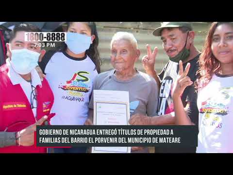 Títulos de propiedad llegan a familias de El Porvenir, Mateare - Nicaragua