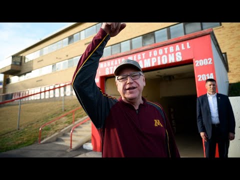 Tim Walz attends high school football game in Minnesota