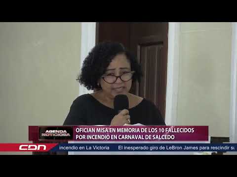 Ofician misa en memoria de los 10 fallecidos en incendio carnaval Salcedo