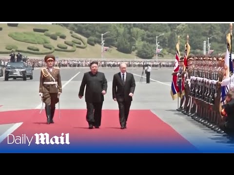 Kim Jong Un welcomes Putin with mighty military parade in North Korea