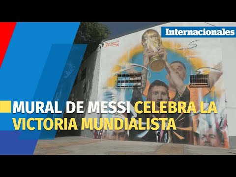 Mural de Messi y la Copa del Mundo celebra la victoria mundialista