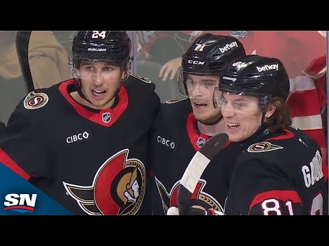 Dylan Cozens Picks Up First Point In His First Game As A Senator On Ridly Greig Goal