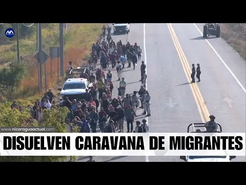A base de hostigamiento disuelven caravana de migrantes en México