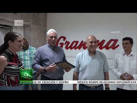 Presidente de Cuba visitó la sede del Periódico Granma