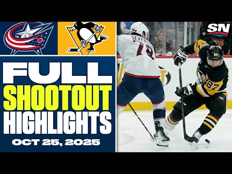 Columbus Blue Jackets at Pittsburgh Penguins | FULL Shootout Highlights - October 25, 2025