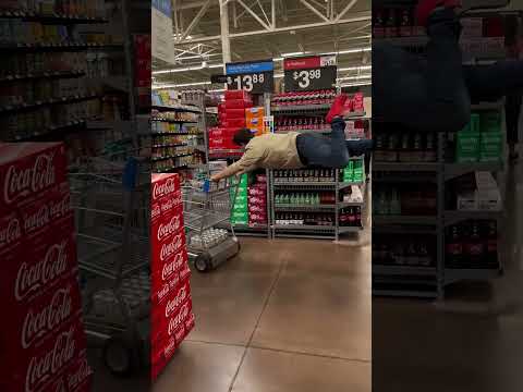 WATCH: Customers shocked as magician floats down grocery store aisles #shorts