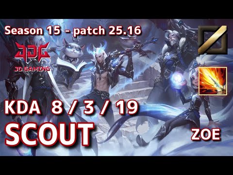 【KRサーバー/GM】JDG Scout ゾーイ(Zoe) VS オリアナ(Orianna) MID - Patch25.16 KR Ranked【LoL】