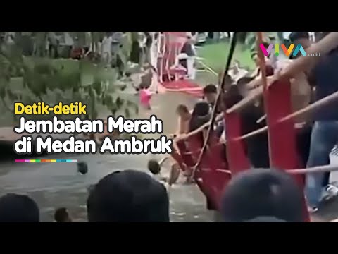 Heboh! Jembatan Ambruk di Medan, Pengunjung Terjun ke Danau