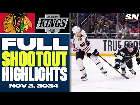 Chicago Blackhawks at Los Angeles Kings | FULL Shootout Highlights - November 2, 2024