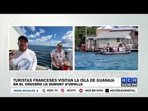 Turistas franceses visitan la isla de Guanaja en el crucero Le Dumont D'urville
