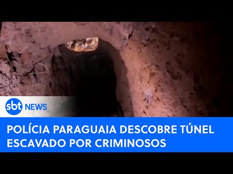 Polícia paraguaia encontra túnel escavado por criminosos para assaltos |#SBTNewsnaTV(08/02/24)