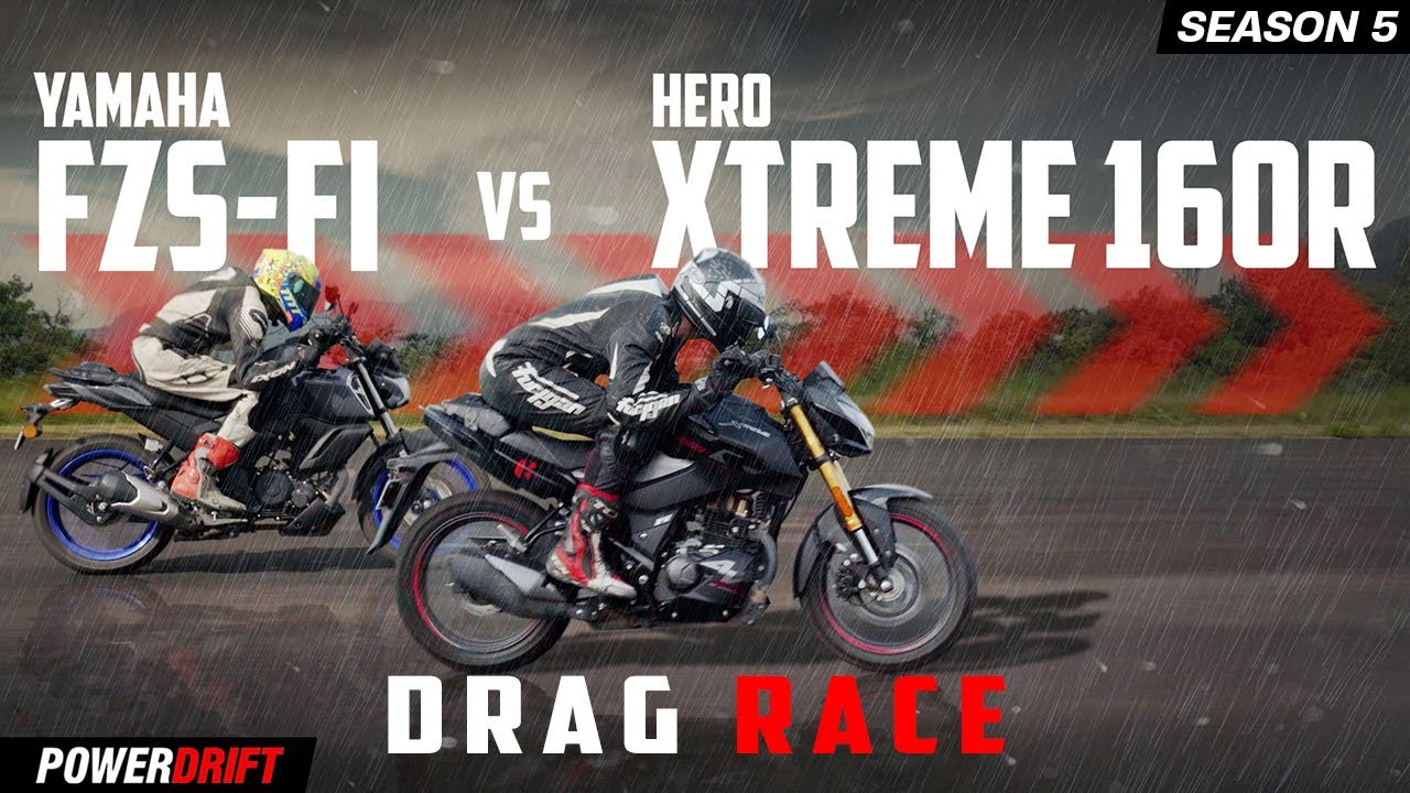 Hero Xtreme 160R 4V vs Yamaha FZ-S | Drag Race | PowerDrift