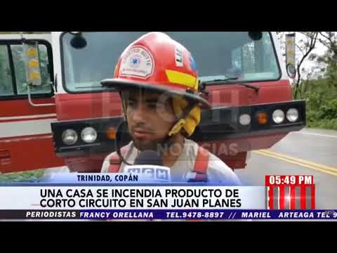 Incendio consumió vivienda en San Juan Planes, Trinidad, Copán