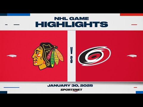 NHL Highlights | Blackhawks vs. Hurricanes - January 30, 2025